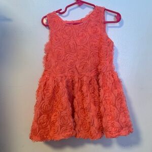 Floral Coral Kids Dress